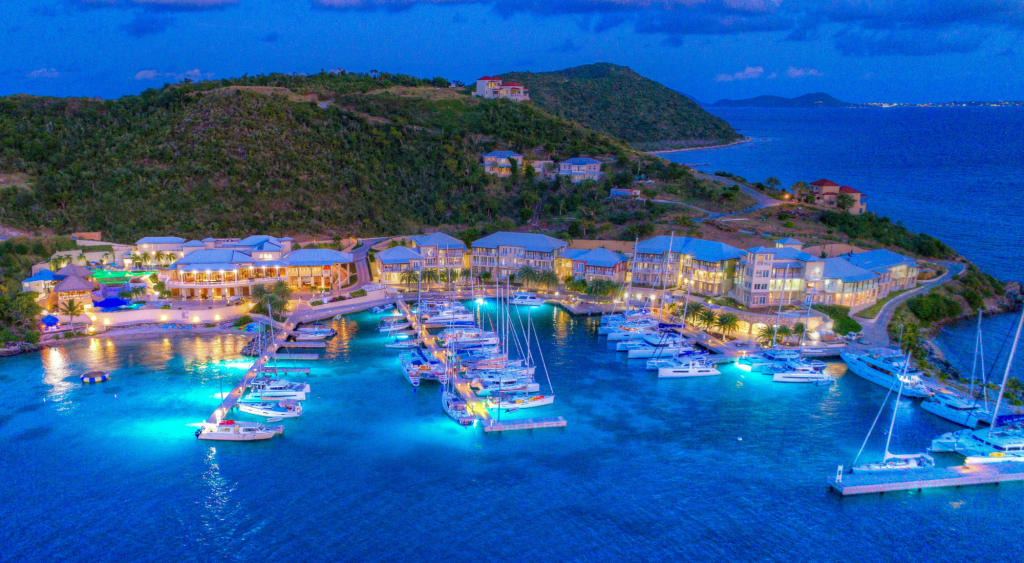 Scrub Island Marina Village at Night