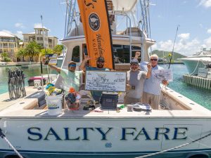 a sport fishing boat with fishing tournament winning crew members