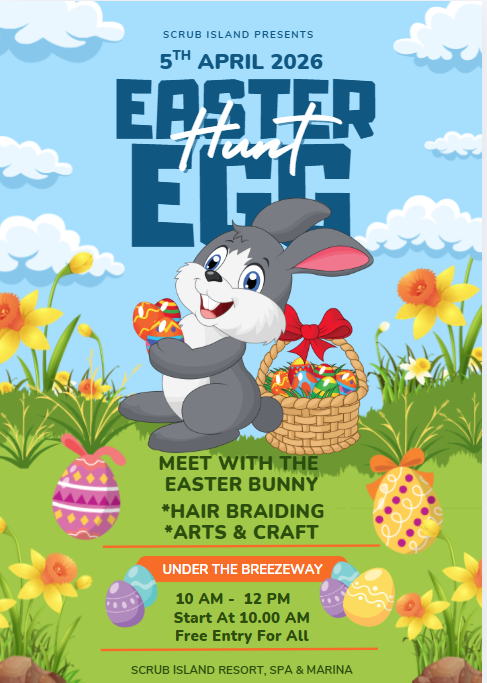 April 5th Easter Egg Hunt Flyer at Scrub Island Resort
